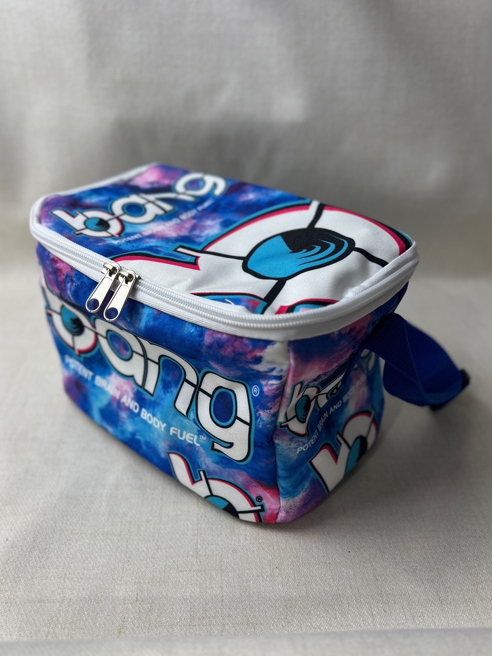 Bang Energy Galaxy Print Insulated Lunch Bag Cooler Blue Pink
